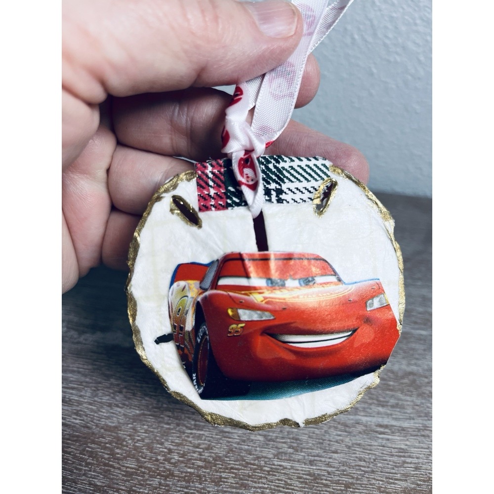 Lightning McQueen Sand Dollar Ornament - Cars Movie Disney Pixar Christmas
